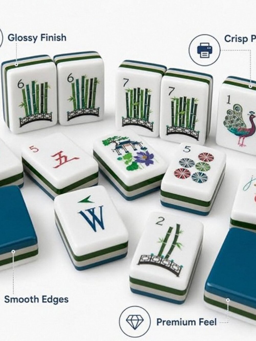 Luxury Teal American Mahjong Set 160 Tiles - Picture 2 of 4